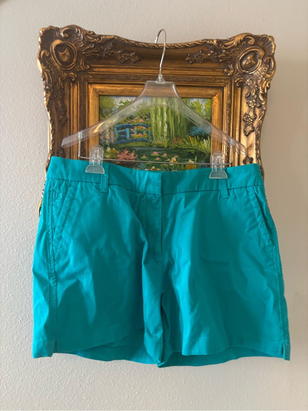 Crown & Ivy Caroline Teal Chino Shorts